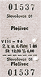 Kartonka �SSK Slavo�ovce - Ple�ivec